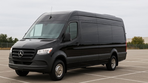 Exterior of Fort Wayne Party Bus Company's 14 Passenger Sprinter Limousine in Fort Wayne