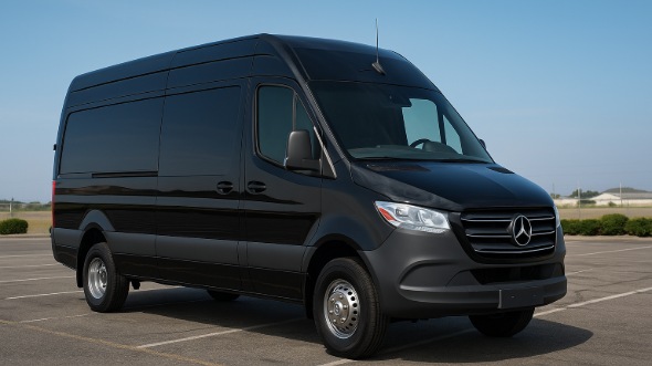 Exterior of Lawrence Party Bus Company's 14 Passenger Sprinter Limousine in Lawrence