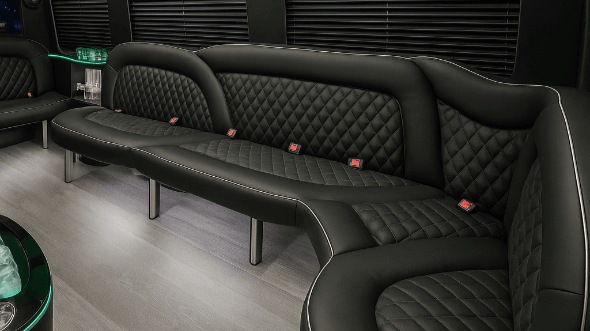 Interior of Indianapolis Party Bus Company's 15 Passenger Party Bus in Indianapolis