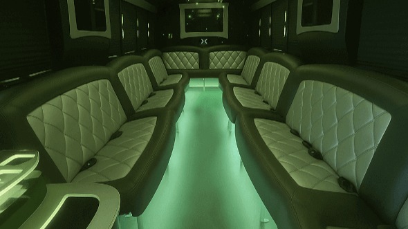 Interior of Crown Point Party Bus Company's 20 Passenger Party Bus in Crown Point