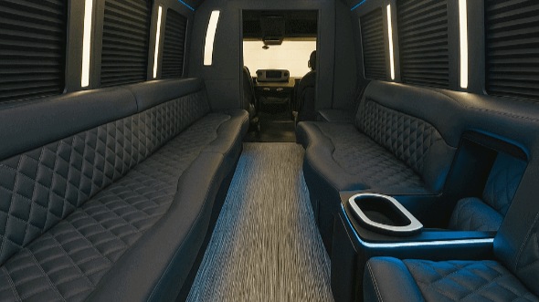 Interior of Muncie Party Bus Company's 20 Passenger Party Bus in Muncie