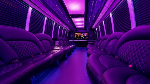 Interior of Terre Haute Party Bus Company's 20 Passenger Party Bus in Terre Haute