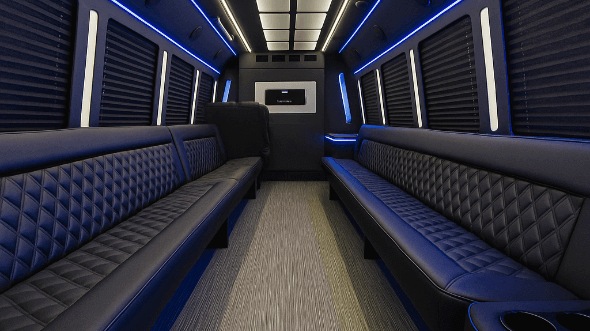 Interior of Brownsburg Party Bus Company's 25 Passenger Party Bus in Brownsburg