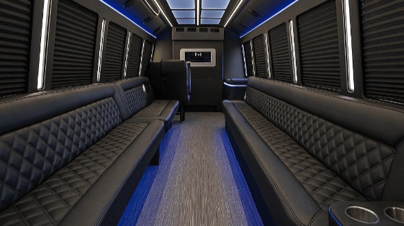 Interior of Fort Wayne Party Bus Company's 25 Passenger Party Bus in Fort Wayne