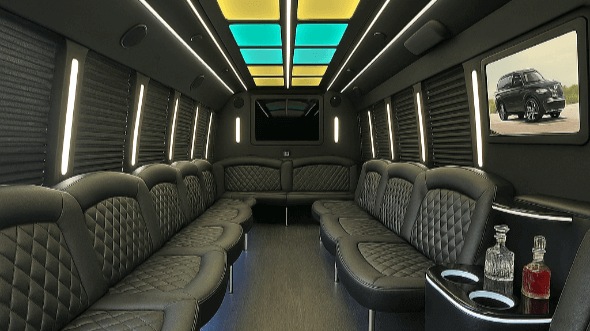 Interior of Gary Party Bus Company's 25 Passenger Party Bus in Gary