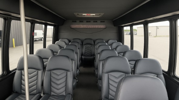 Interior of Indiana Party Bus Company's 28 Passenger Minibus in Indiana