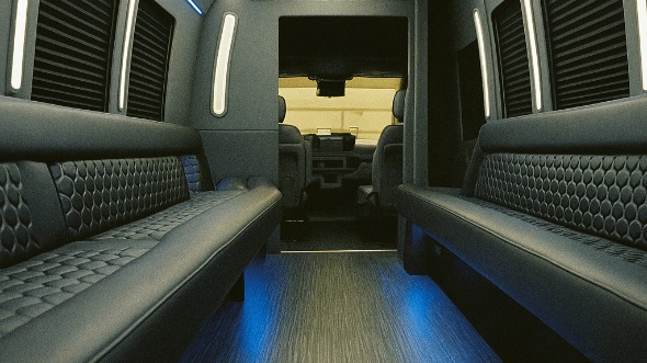 Interior of Hammond Party Bus Company's 30 Passenger Party Bus in Hammond