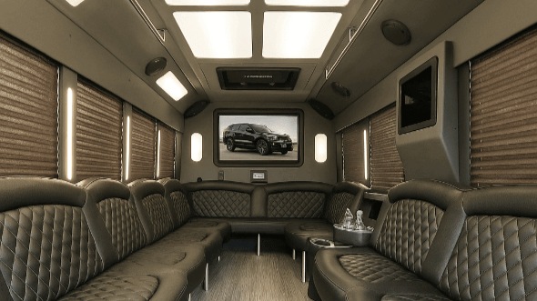 Interior of Muncie Party Bus Company's 40 Passenger Party Bus in Muncie