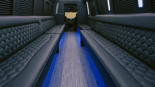 Interior of Portage Party Bus Company's 40 Passenger Party Bus in Portage