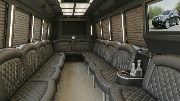 Interior of Zionsville Party Bus Company's 40 Passenger Party Bus in Zionsville