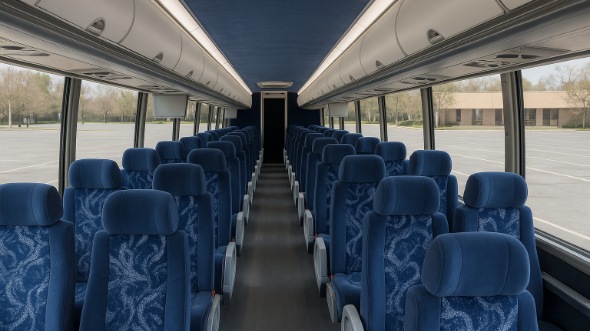 Interior of Indiana Party Bus Company's 44 Passenger Charter Bus in Indiana