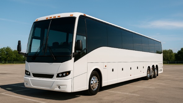 Exterior of Indiana Party Bus Company's 47 Passenger Charter Bus in Indiana