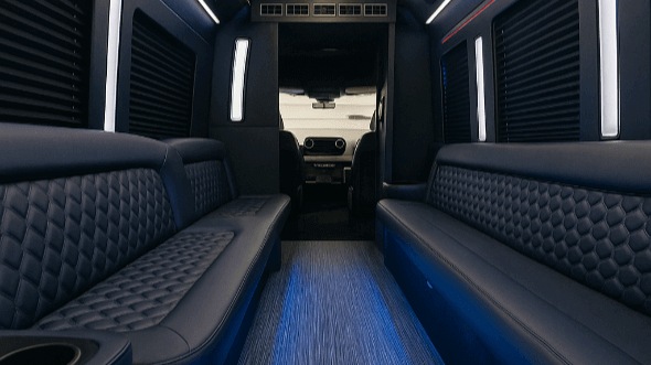 Interior of Brownsburg Party Bus Company's 50 Passenger Party Bus in Brownsburg