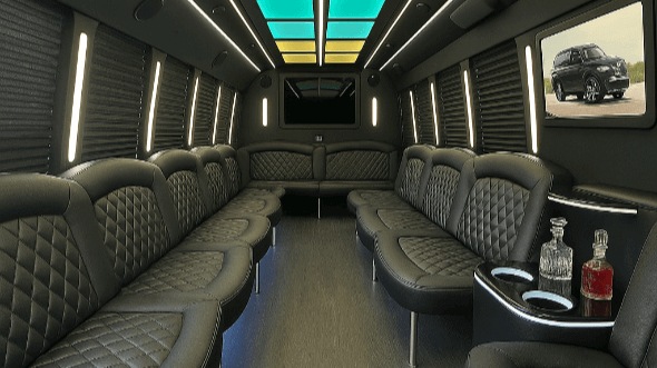Interior of Kokomo Party Bus Company's 50 Passenger Party Bus in Kokomo