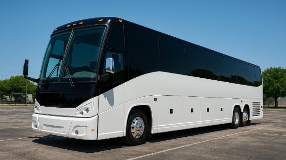 Exterior of Indiana Party Bus Company's 54 Passenger Charter Bus in Indiana