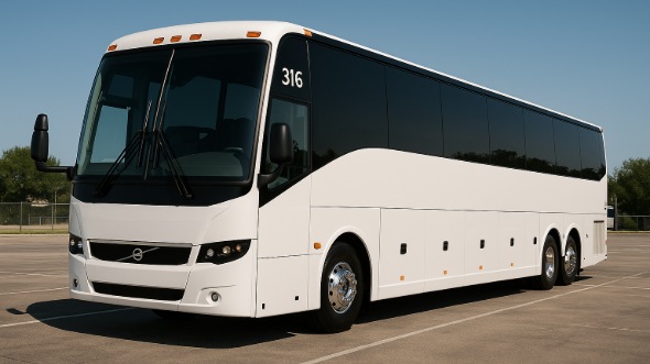 Exterior of Indiana Party Bus Company's 56 Passenger Charter Bus in Indiana